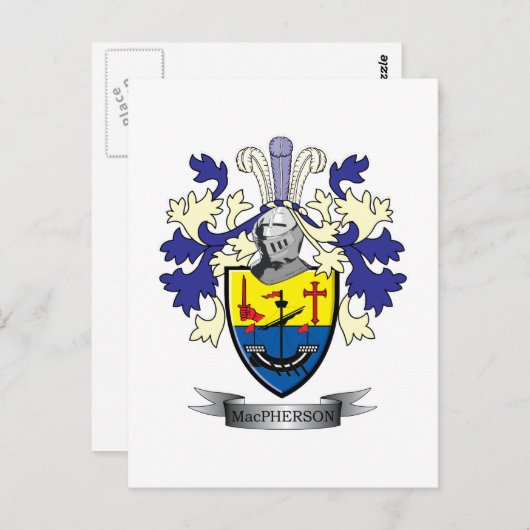 マックファーソン家紋コート・オブ・アームズ ポストカード (正面/裏面)