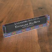 マックベスタータンチェックプレイドスコティッシュパターン デスクネームプレート (側面)