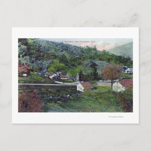 マックレイズのクローバーデール、カリフォルニア州の航空写真 ポストカード (正面)