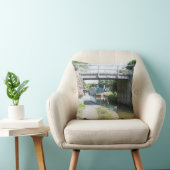 マックレスフィールド運河はがき上のブリッジ14 クッション (椅子)