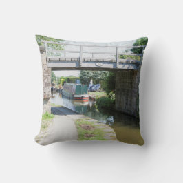 マックレスフィールド運河はがき上のブリッジ14 クッション