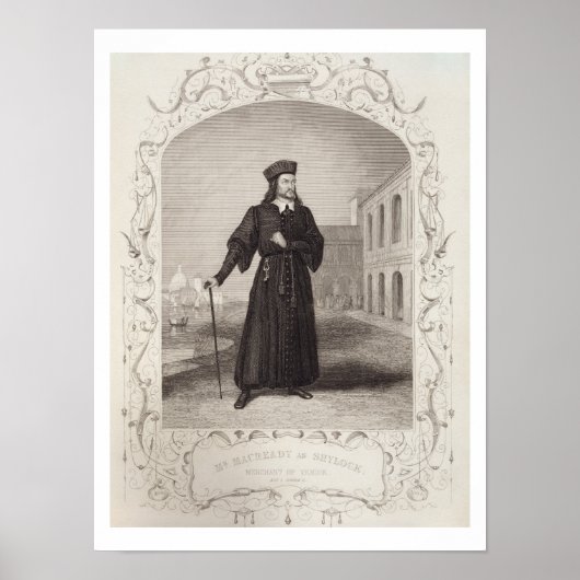 マックレディ氏Shylock、Act Iシーン3、'The Mer ポスター (正面)