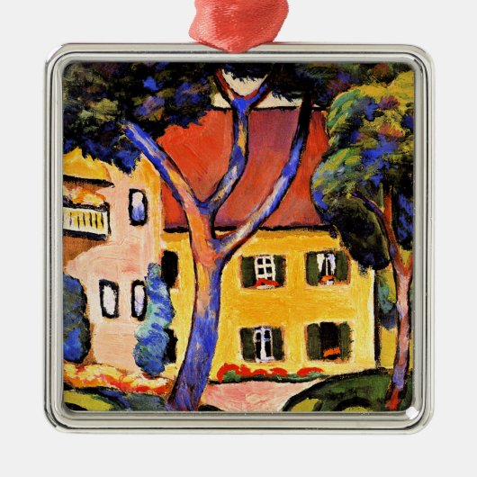 マック威厳があるアート、風景の中の家 メタルオーナメント (正面)