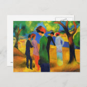 マック威厳がある – 緑のジャケットのレディ ポストカード (正面/裏面)