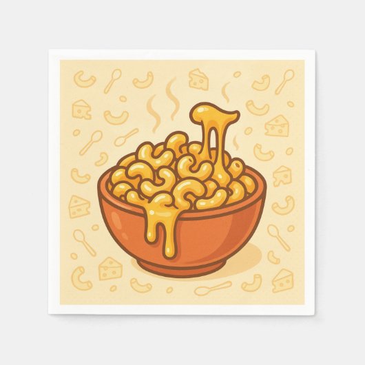 マック&チーズのイラスト スタンダードカクテルナプキン (正面)