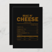 マック＆チーズの栄養成分表 家族お揃い 招待状 (正面/裏面)