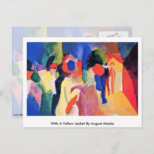 マッケのそばに黄色の上着を着威厳があるて ポストカード (正面/裏面)