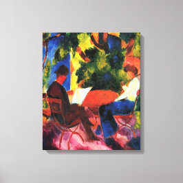 マッケの庭のテーブルでカップル威厳がある キャンバスプリント