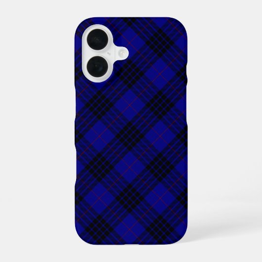 マッケイタータンチェックブルーブラックプレイド iPhone 16ケース (裏面)