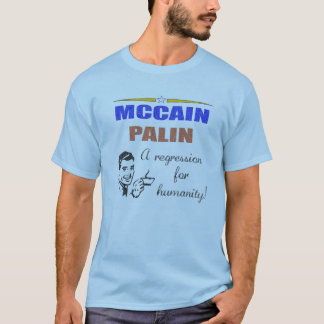 マッケイン+ペイリン氏に反対する面白いシャツ Tシャツ