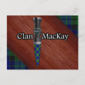 マッケイ一族のタータン スギアン ドゥブ ナイフの刃 ポストカード (正面)