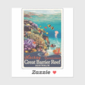 マッケイ素晴らしバリアリーフトラベルアートヴィンテージ シール (シート)