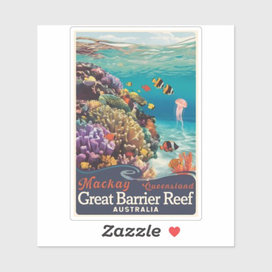 マッケイ素晴らしバリアリーフトラベルアートヴィンテージ シール (シート)