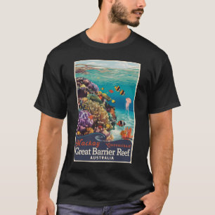 マッケイ素晴らしバリアリーフトラベルアートヴィンテージ Tシャツ