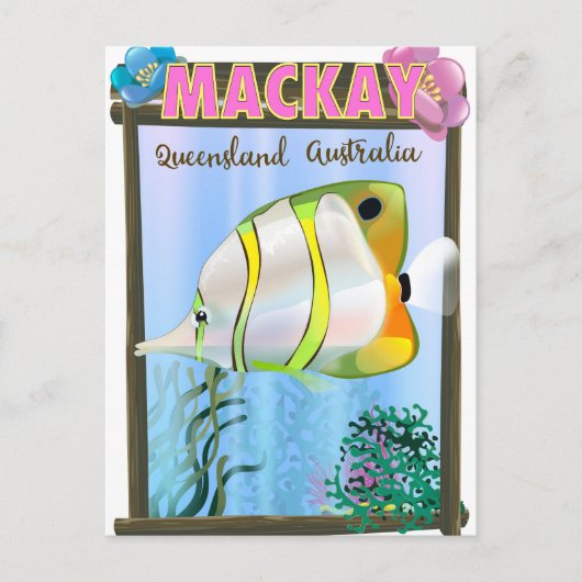 マッケイ・オーストラリア熱帯旅行ポスター ポストカード (正面)