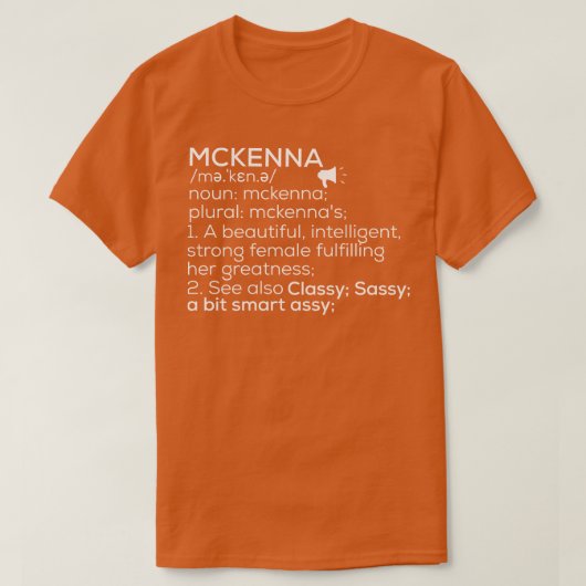 マッケナ名マッケナ定義マッケナ女性名 Tシャツ (デザイン正面)