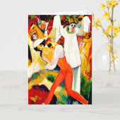 マッケピエロと踊りカップル カード (黄色い花)