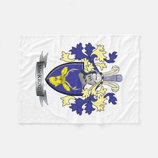 マッケンジーの家紋の紋章付き外衣 フリースブランケット (正面(横))