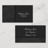 マッケンジーの黒いダマスク織のシックな名刺 名刺 (正面/裏面)