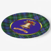 マッケンジータータンチェックパーソナライズされたクリスマス ペーパープレート (アングル)