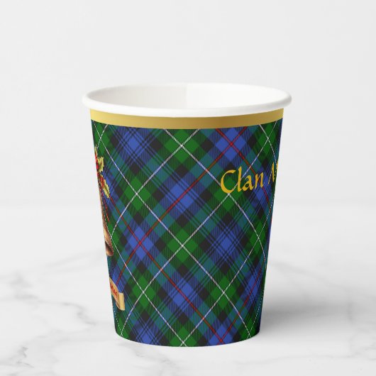 マッケンジーパーソナライズされたタータンチェッククリスマス 紙コップ (左)