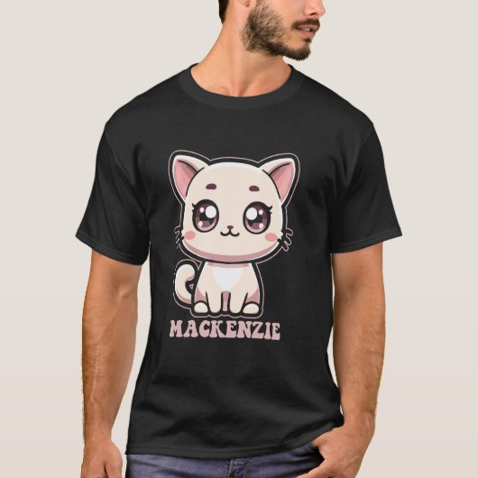 マッケンジー 可愛い子猫 デザイン 女子 名前 マック Tシャツ (正面)