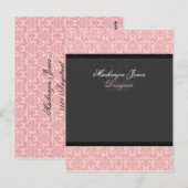 マッケンジー#2ピンク&ブラックダマスクシックボウカード ポストカード (正面/裏面)