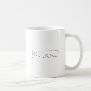 マッコウクジラのイラストレーション(線画) コーヒーマグカップ