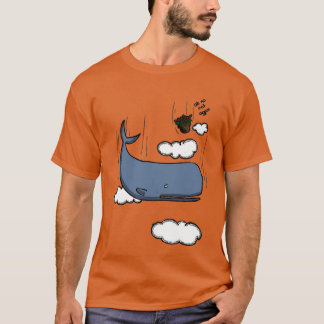 マッコウクジラ及びペチュニア Tシャツ