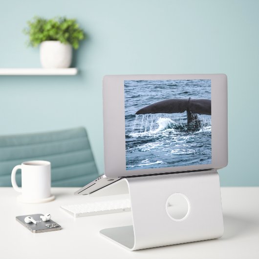 マッコウクジラ シール (デスク上のノートパソコン)