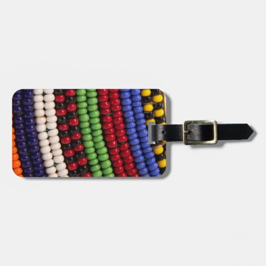 マッサイ族のビーズパターン ラゲッジタグ (正面横)