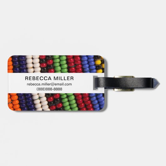 マッサイ族のビーズパターン ラゲッジタグ (裏面横)