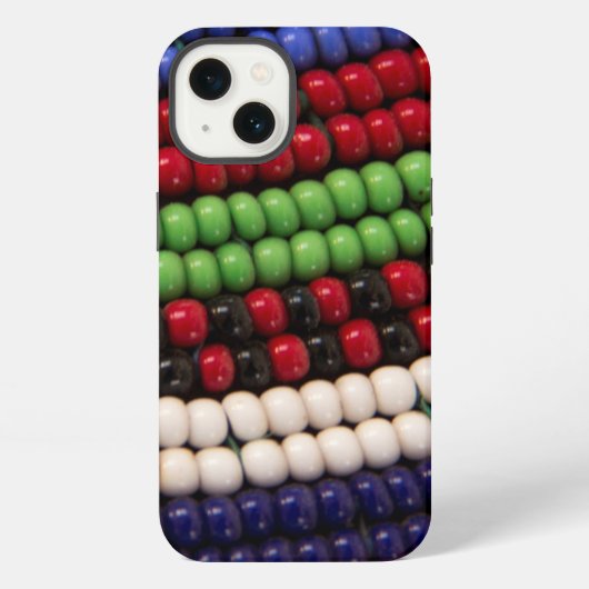 マッサイ族のビーズパターン iPhoneケース (裏面)