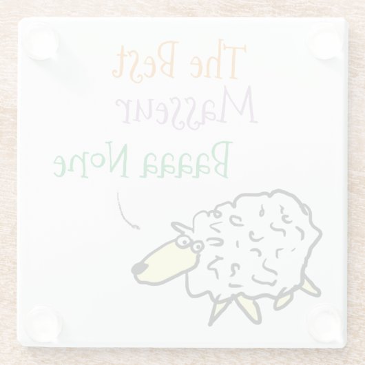 マッサーキュールガラスのコースターのための羊のデザイン ガラスコースター (裏面)