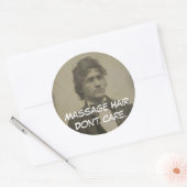 マッサージおもしろいヘアはメッセー気にジクライアントのギフトしない ラウンドシール (封筒)