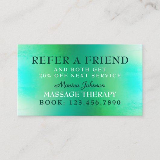 マッサージとウェルネス紹介カード 紹介カード (正面)