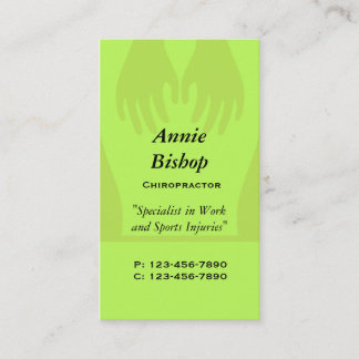 マッサージのカイロプラクターの名刺の緑 名刺