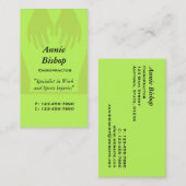 マッサージのカイロプラクターの名刺の緑 名刺 (正面/裏面)