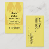 マッサージのカイロプラクターの名刺の黄色 名刺 (正面/裏面)