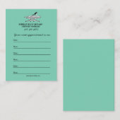 マッサージのサロンかセラピストまたはMasseuseのアポイントメントカード 予約カード (正面/裏面)