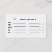 マッサージのサロンかセラピストまたはMasseuseの名刺 予約カード (裏面)