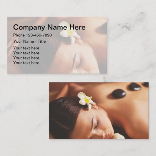 マッサージのスパのテーマ 名刺 (正面/裏面)