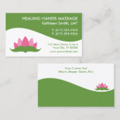 マッサージのセラピーのはすの花の名刺 名刺 (正面/裏面)