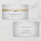 マッサージのセラピーのはす治療のサロンのモダンの銀 名刺 (正面/裏面)