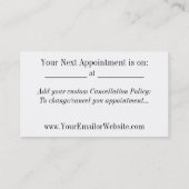 マッサージのセラピーのアポイントメントの名刺 予約カード (裏面)