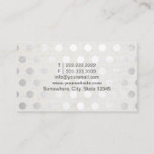 マッサージのセラピーのモダンな銀はフェイクな麻布に点を打ちます 名刺 (裏面)