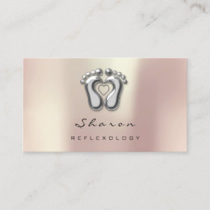 マッサージのセラピーのリフレクソロジーの銀製灰色のバラの金ゴールド 名刺
