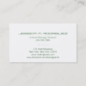 マッサージのセラピーの医術のスキンケアビジネス 名刺 (裏面)