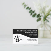 マッサージのセラピーの名刺 名刺 (スタンド正面)