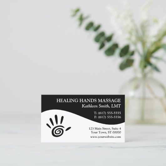 マッサージのセラピーの名刺 名刺 (スタンド正面)